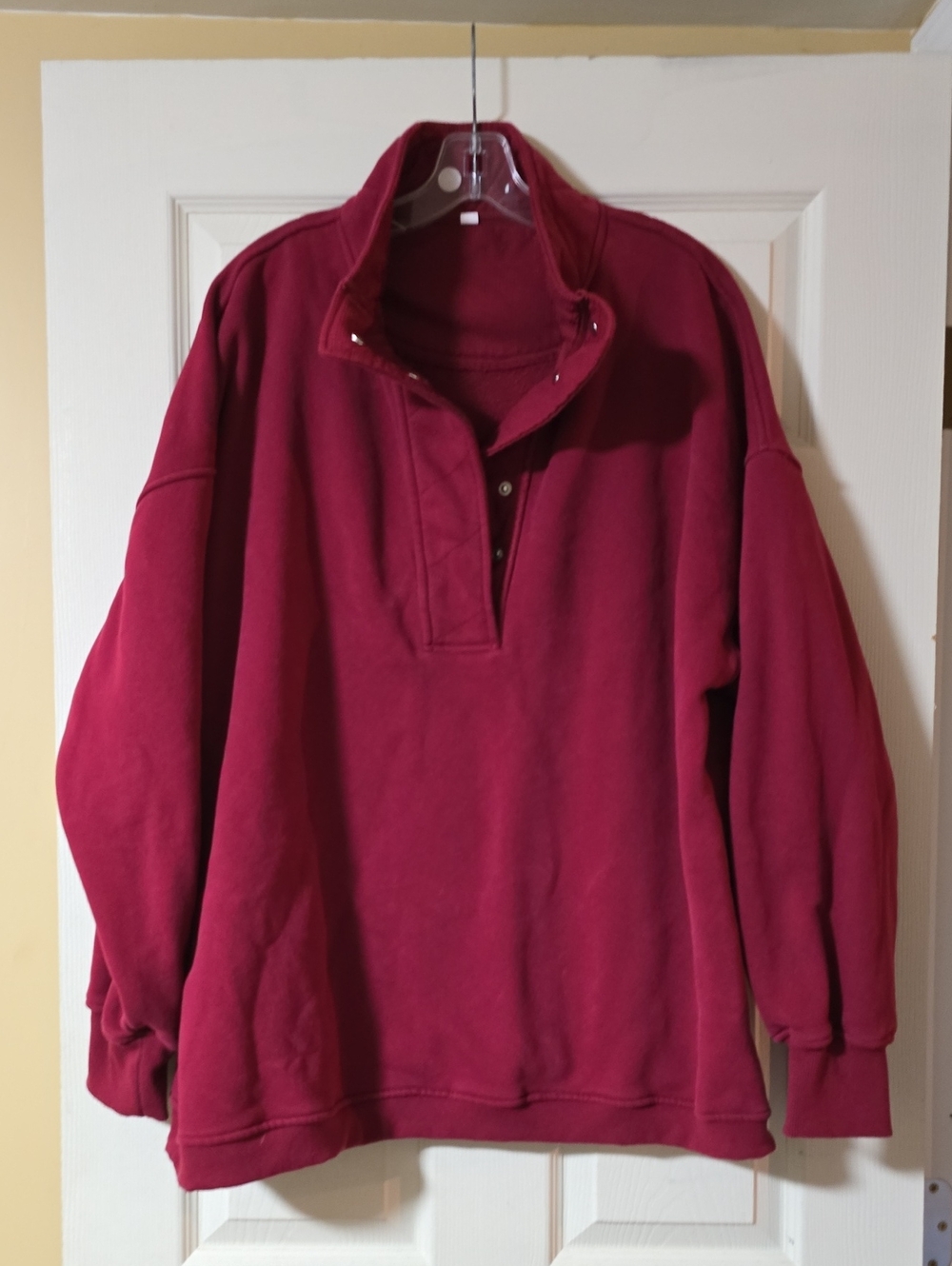 Gacaky Sweatshirt for Women Oversized Henley Neck Pullover Top, XXL, GUC